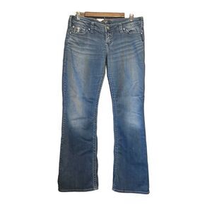 Silver Jeans Co Flare‎ Leg Embellished Pockets Denim Jeans